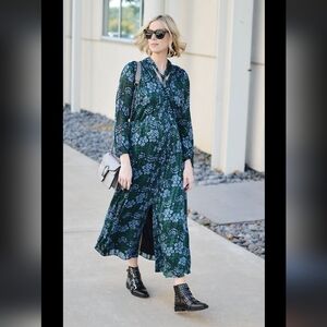 Banana Republic Neck-Tie Maxi Shirtdress in deep periwinkle Large